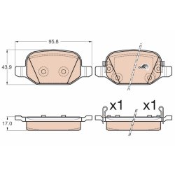 Jeu de plaquettes de frein TRW GDB2002 pour FIAT 500L OE 77366457 TRW