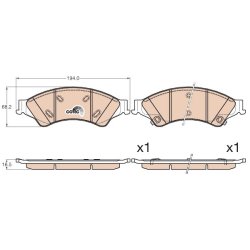Brake Pad Set TRW GDB2005 OE Ref AB31-2L361-AB