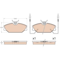 Brake Pad Set TRW GDB2012 OE Ref 86 71 016 708