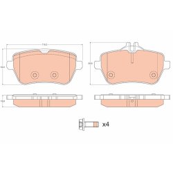 Brake Pad Set TRW GDB2014 OE Ref 0004203105