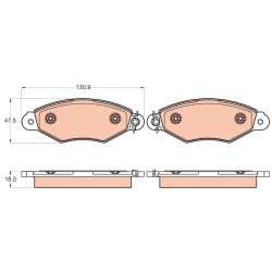 Brake Pad Set TRW GDB2024 OE Ref 77 01 209 117