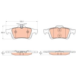 Brake Pad Set TRW GDB2033 OE Ref 1809259