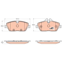 Plaquettes de frein TRW GDB2038 pour BMW i3 OE 6862309