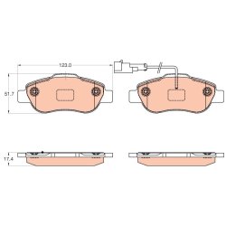 Brake Pad Set TRW GDB2039 OE Ref 71773151