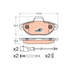 Brake Pad Set TRW GDB2041 OE Ref 1736940