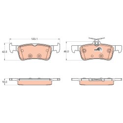Brake Pad Set TRW GDB2055 OE Ref 16 113 314 80