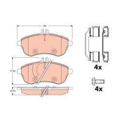 Brake Pad Set TRW GDB2056 OE Ref 007 420 16 20