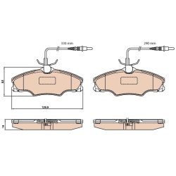 Brake Pad Set TRW GDB2064 OE Ref 4252 68