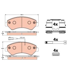 Brake Pad Set TRW GDB2072 OE Ref 4254 63