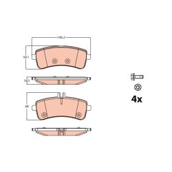 Brake Pad Set TRW GDB2079 OE Ref 007 420 03 20