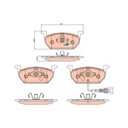 Brake Pad Set TRW GDB2080 OE Ref 5Q0 698 151 T