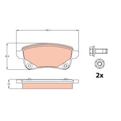 Brake Pad Set TRW GDB2082 OE Ref 44 06 080 61R