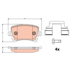 Plaquettes de frein TRW GDB2083 pour SEAT, SKODA, VW OE JZW698451M
