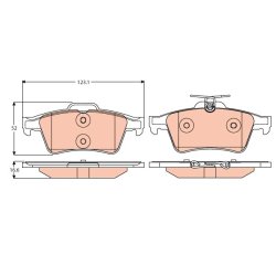 Brake Pad Set TRW GDB2086 OE Ref C2C27271