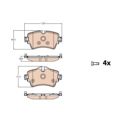 Brake Pad Set TRW GDB2087 OE Ref 6 874 034