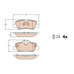 Brake Pad Set TRW GDB2088 OE Ref 6 861 641