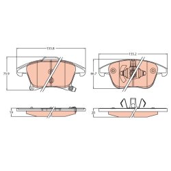 Brake Pad Set TRW GDB2092 OE Ref 1917494