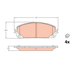 Brake Pad Set TRW GDB2094 OE Ref 68212327AC