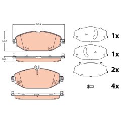 Brake Pad Set TRW GDB2097 OE Ref A 008 420 28 20