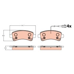 Brake Pad Set TRW GDB2106 OE Ref 68230095AA
