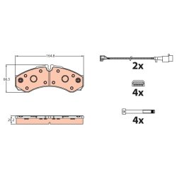 Brake Pad Set TRW GDB2109 OE Ref 500055565