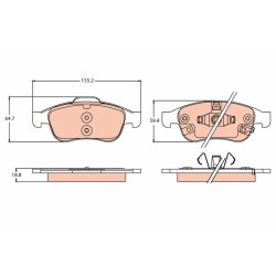 Brake Pad Set TRW GDB2111 OE Ref 77367213