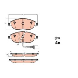 Brake Pad Set TRW GDB2114 OE Ref 5Q0 698 151 K
