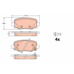Brake Pad Set TRW GDB2116 OE Ref 77361005