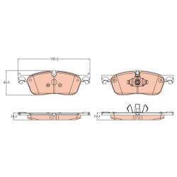 Brake Pad Set TRW GDB2119 OE Ref T2H53847