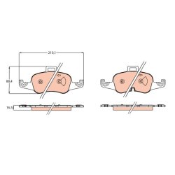 Brake Pad Set TRW GDB2120 OE Ref 8S0 698 151