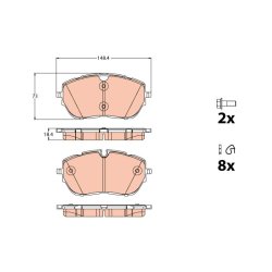 Brake Pad Set TRW GDB2121 OE Ref 16 123 730 80