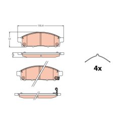 Brake Pad Set TRW GDB2124 OE Ref 4605B233