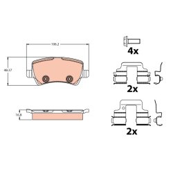 Brake Pad Set TRW GDB2125 OE Ref 31317483