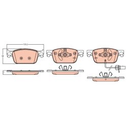 Brake Pad Set TRW GDB2127 OE Ref 8W0 698 151 BG
