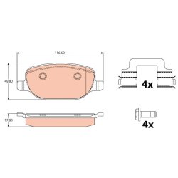 Plaquettes de frein TRW GDB2129 pour ALFA ROMEO 159, BRERA, SPIDER