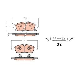 Brake Pad Set TRW GDB2130 OE Ref V1012369AA