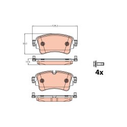 Brake Pad Set TRW GDB2132 OE Ref 8W0 698 451 T