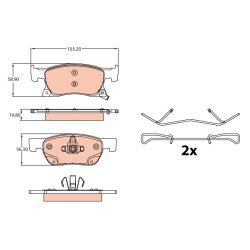 Jeu de plaquettes de frein TRW GDB2138 pour HOLDEN, VAUXHALL ASTRA OE 13478300