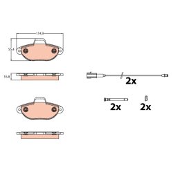 Brake Pad Set TRW GDB2141 OE Ref 77365816