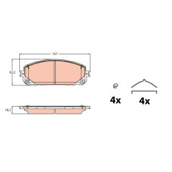 Brake Pad Set TRW GDB2142 OE Ref 68227573AA