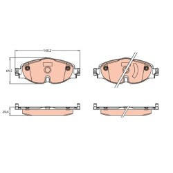 Brake Pad Set TRW GDB2143 OE Ref 2K5698151A