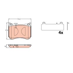 Brake Pad Set TRW GDB2144 OE Ref 006 420 88 20