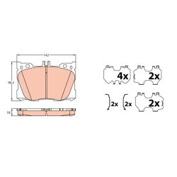 Brake Pad Set TRW GDB2150 OE Ref A 000 420 49 00