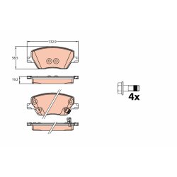 Brake Pad Set TRW GDB2151 OE Ref 77367628