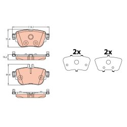 Brake Pad Set TRW GDB2155 OE Ref A 000 420 60 00