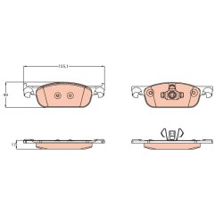 Brake Pad Set TRW GDB2157 OE Ref 41 06 055 36R