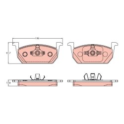 Brake Pad Set TRW GDB2159 OE Ref 2Q0 698 151 C