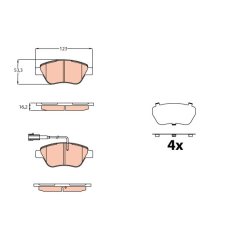Brake Pad Set TRW GDB2164 OE Ref 16 172 833 80
