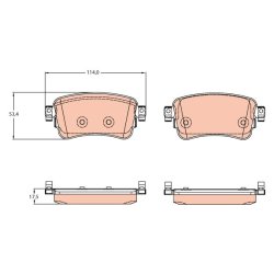 Brake Pad Set TRW GDB2166 OE Ref 16 179 368 80
