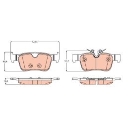 Brake Pad Set TRW GDB2168 OE Ref 31423653